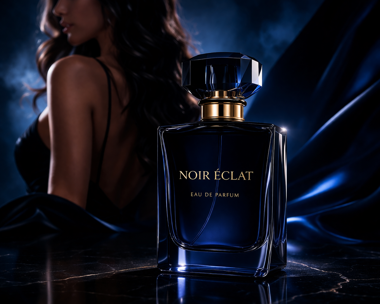 Noir éclat perfume glamour shot